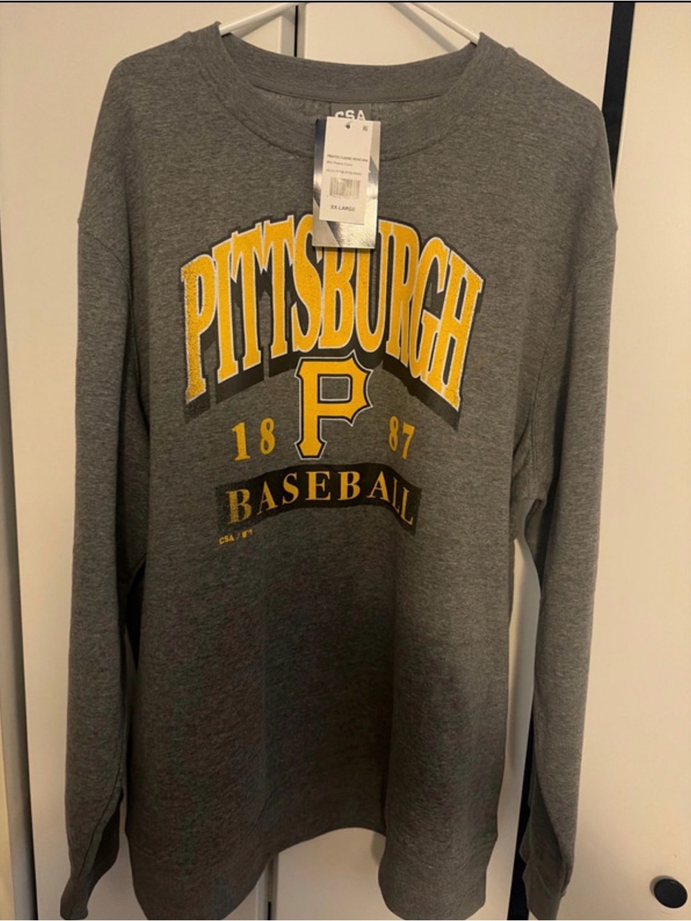 Pittsburgh Pirates Baseball Gray Crewneck Sweatshirt